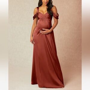 Azazie Rhea Maternity Dress - Terracotta